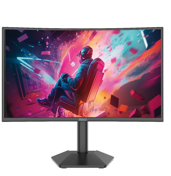 מסך מחשב לגיימרים 27 אינץ' קעור כולל רמקולים מאג MAG C27R240Y 27 Inch Curved FHD 1920x1080 240Hz VA 1ms 2xHDMI 2xDP Speaker Gaming Monitor Black